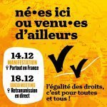 Sud CT Région Occitanie : Né.e.s ici ou venu.e.s d'ailleurs, l'égalité des droits, c'est pour toutes et tous ! Appel unitaire à se mobiliser les 14 et 18 décembre 2024 